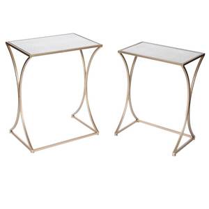 Juego de Mesas Nido VIAF-1029 |   Mesas Auxiliares Elegantes y Modernas con Marco de Metal y Tapa de Cristal para Decoración del Hogar - Product Image 1