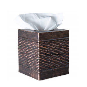 Boîte de mouchoirs en métal, pas cher, décoratif à la main, vente en gros, boîte de serviettes de toilette galvanisée avec couvercle, boîte de mouchoirs de luxe - Product Image 1