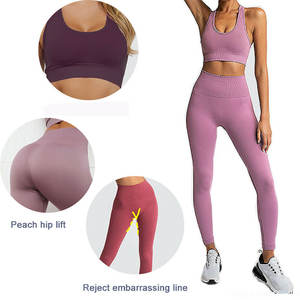 Top court respirant pour femmes, ensemble de yoga 3 pièces, vêtements d'entraînement, sans couture, 2022 - Product Image 4