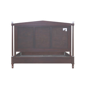 Lit pleine taille en acajou massif, design moderne du milieu du siècle, avec rangement, charme historique et artisanat de menuiserie opulent, finition platine - Product Image 5