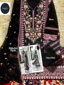 Robe luxueux de styliste ornée de broderies pour femme, en coton pakistan, longue tenue, modèle - Product Image 4