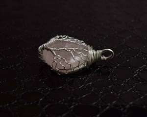 Pendentif en argent sterling 925 avec pierres précieuses en quartz rose naturel Collier de bijoux pour enfants en forme de coeur pour les occasions de fête - Product Image 6