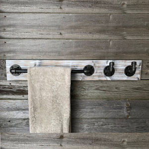 ราวแขวนผ้าที่ทำจากไม้และท่อโลหะทางอุตสาหกรรม - Product Image 2