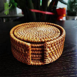 Juego de Manteles Individuales Redondos de Ratán Natural con Diseño Personalizado para Tazas de Té VGREENART VGA Hecho en Vietnam - Product Image 6