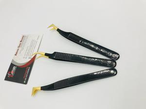 Pince à épiler d'extension de cils à volume classique en or noir Testé à la main Logo personnalisé Pince à épiler à pointe de fibre Marque privée durable - Product Image 6