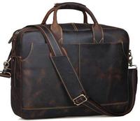 Porte-documents d'affaires en cuir de vachette véritable marron personnalisé du fabricant sac de bureau pour homme en cuir véritable 14 pouces sacoche pour ordinateur portable pour hommes femmes