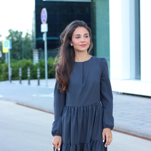 2021 Vintage femmes coton Maxi robe bureau décontracté tenue formelle Simple manches longues naturel solide motif respirant tissé XL - Product Image 1