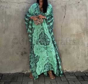 2020หรูหราสวมใส่ผู้หญิงฤดูร้อนพิมพ์ Boho ค็อกเทลค็อกเทลว่ายน้ำ Kaftan ชุด