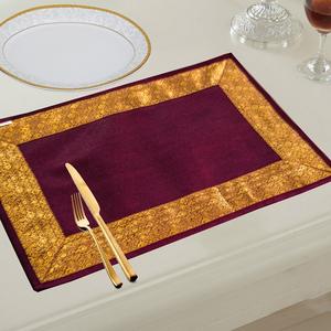 Tapis de table léger en coton biologique certifié GOTS uni marron rectangle brodé minimaliste 13x19 150 GSM - Product Image 4
