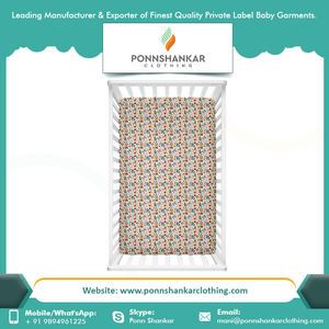 Drap de berceau pour bébé en mousseline à imprimé personnalisé, ajusté - Product Image 5