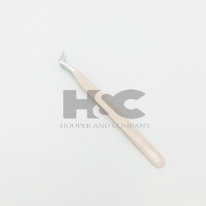 Nouvelle pince à épiler Beige pour extensions de cils Diamond Grip Volume russe pince à épiler enduite de poudre en acier inoxydable pince à épiler vison - Product Image 5