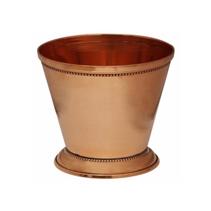 Taza de Julep de Metal de cobre puro 100% de estilo moderno, taza de Julep de Metal decorativa para servidor de jugo de agua potable de cobre - Product Image 1