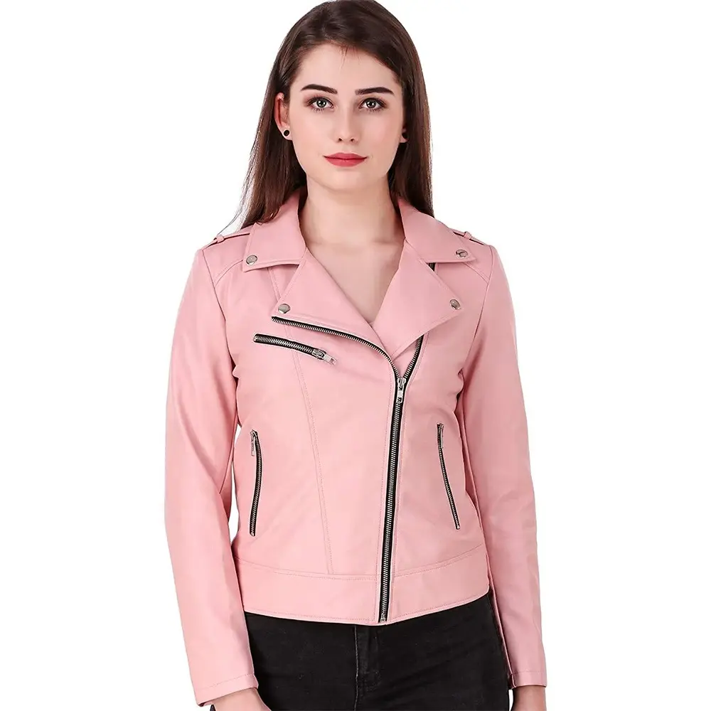 Manufacturer Women Leather Jacket Pure Leather Jacket for Fashion Wear Womens and Girls OEM Design Logo Leather