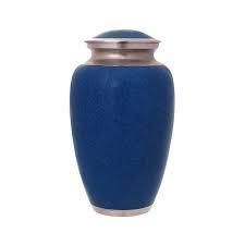 Urna funeraria de metal puro azul de alta calidad, urna de cremación para cenizas humanos, precio al por mayor - Product Image 4