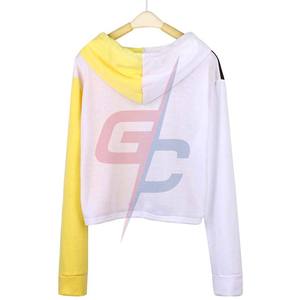 Hauts courts pour femmes, sweat-shirt à capuche avec imprimé du visage, en Patchwork, hauts à manches longues - Product Image 2