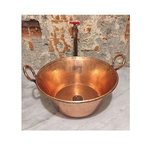 Évier en cuivre martelé avec évier rond de qualité supérieure, lavabo pour la maison et les ustensiles de cuisine d'hôtel - Product Image 4