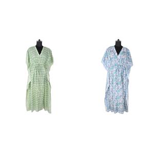 Fashion V Neck Moroccan <b>Beach</b> Long <b>Kaftan</b> Hand Block Printed <b>Kaftan</b> Handmade Indian Caftan Abaya <b>Kaftan</b> Caftan Arab Jalabiya - Product Image 1