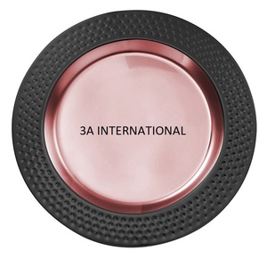 Decoración de mesa para fiesta de boda de aspecto real, plato para servidor de alimentos, productos de cocina con borde negro, plato de forma redondeada - Product Image 1