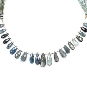 Aigue-marine naturelle en mousse, 21 pièces, de 6x14MM à 10x24MM, à facettes en forme de poire, de bonne qualité - Product Image 4