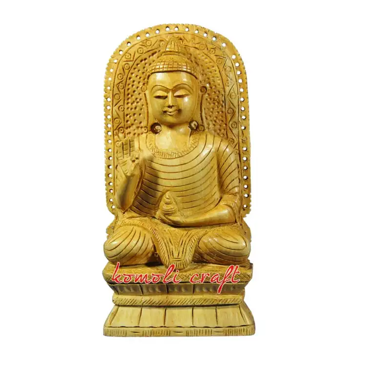 Hand geschnitzte Holz schnitzerei Buddha Kopf Statuen aus Bali