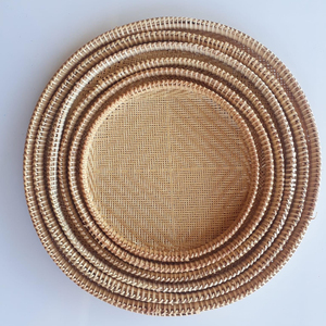 Bandeja Tradicional Vietnamita de Bambú Tejido, Bandeja Divisoria Decorativa para Alimentos, Bandeja de Almacenamiento de Cocina Hecha a Mano - Product Image 6