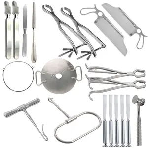 Ortopédica Amputação Cirurgia Set 19Pcs Básico Osso Tecido Médico Craniotomia Geral Neuro Spinal Ferramenta Instrumentos Cirúrgicos