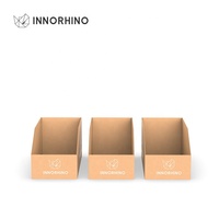 Caja de exhibición PDQ de cartón corrugado de papel kraft hecha a mano, lista para venta minorista en tiendas, con grabado en relieve, para alimentos para bebés, chicle y sushi