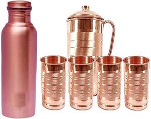 High Quality king International Pure <b>Copper</b> Hammered Water Pitcher Jug with Handle Manufacturer and Supplier From India - Product Image 3