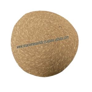 Manteles individuales Tejidos de yute natural redondo para el hogar, restaurante, hotel, mesa de comedor, esteras y almohadillas tejidas - Product Image 1