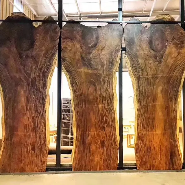 中国最大のサプライヤーソリッドスアーウッドスラブキルン-南米のウォールナットスラブからダイニングテーブル用に乾燥