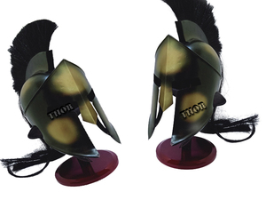 Mũ Bảo Hiểm La Mã Thời Trung Cổ Chất Lượng Cao Với Pulm Đen ~ Với Giá Đỡ Bằng Gỗ Đẹp Áo Giáp Mũ Bảo Hiểm Trang Phục - Product Image 4