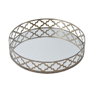 ถาดเสิร์ฟกระจกสีโรสโกลด์แฮนด์เมดถาดสำหรับตกแต่งโต๊ะในงานแต่งงาน - Product Image 6