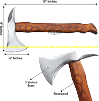 VIKING 1095 Lame en acier à haute teneur en carbone Tomahawk Hache de combat forgée à la main de qualité industrielle avec gaine en cuir