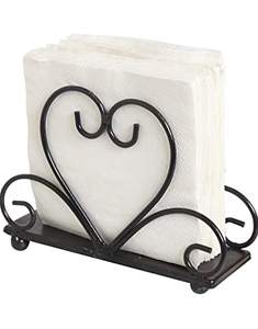 Porte-serviettes en métal noir pour accessoires de table, couleur noire, au meilleur prix - Product Image 1