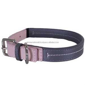 Collier de chien en cuir, nouveau Style, sur mesure, 2 couleurs variables, anneau et boucle en acier inoxydable massif avec couture solide - Product Image 1