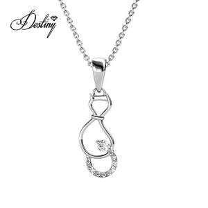 Pendentif Kitty Tail Daisini orné de cristaux <span class=keywords><strong>Swarovski</strong></span> plaqué <span class=keywords><strong>or</strong></span> 18 carats bijoux délicats pour cadeau ou fête - Product Image 4