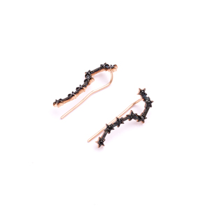 Boucle d'oreille en Zircon noir, 1 pièce, boucle d'oreilles pour femme en argent, artisanal, vente en gros - Product Image 2