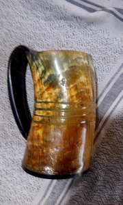 Logo personnalisé tasse royale écologique corne véritable buffle/boeuf nouveau dernier bébé noël en vrac fabricant corne à boire chope de bière - Product Image 5