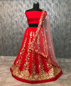 Tendance georgette soie broderie séquence travail lehenga choli avec dupatta mariée porter prix de gros vêtement ethnique - Product Image 3