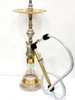 Chicha miniature de luxe Farida en laiton, technique de laque, gravure manuelle complexe, inserts en argent véritable, plateau à bord floral, édition limitée