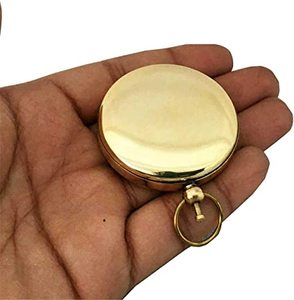 Mini Nautical Brass Magnetic <b>Compass</b> Handmade gift Brass <b>Compass</b> Shine <b>Antique</b> With Brown look - Product Image 3