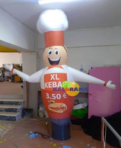 3m, alto, manos onduladas, inflable, chef, bailarín de aire para restaurante - Product Image 1