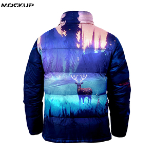 2025 nouveau Style hommes veste bouffante zippée de haute qualité personnalisé partout imprimé sublimé support enduit prix de gros - Product Image 4