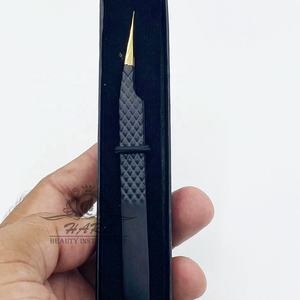 Pinzas Negras y Doradas Puntiagudas para Extensión de Pestañas, Pinzas de Aislamiento con Logotipo Personalizado para Extensión de Pestañas, Pinzas para Cejas - Product Image 5