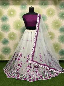 El Vestido de Novia Más Hermoso, Lehenga Choli de Tela Pesada con Dupatta, Ropa India para Mujer, Semi-cosido, Venta al por Mayor en Surat. Shalwar Kameez Alfanumero - Product Image 6