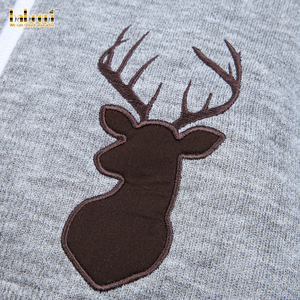Lovely Deer Applique Luxury Thick Pullover Boys <b>Baby</b> Winter <b>Sweater</b> 100% Wool O-Neck OEM ODM Customized OEKO-TEX Certified - Product Image 4