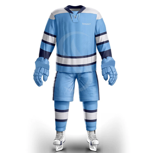 Uniforme de hockey sur glace de qualité supérieure 100% polyester respirant et anti-humidité avec options de logo personnalisé, nom d'équipe et design - Product Image 3