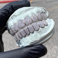 Moissanite Iced Out Teeth Grillz, Gold and Silver Grills