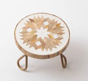 Wholesale <b>Marble</b> Texture Wooden Serving Tray Natural Iron <b>Stand</b> Gold Metal Frame New Ins <b>Cake</b> Fruit Dessert Snack Ins Decor - Product Image 3