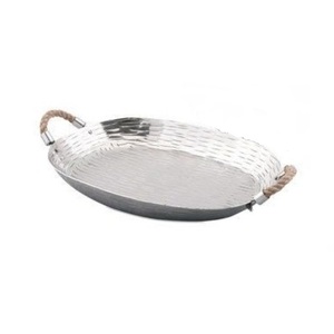Plateau de service en aluminium fait à la main Design unique élégant et gravure nickelé vintage classique Plateau de service plats de service - Product Image 5